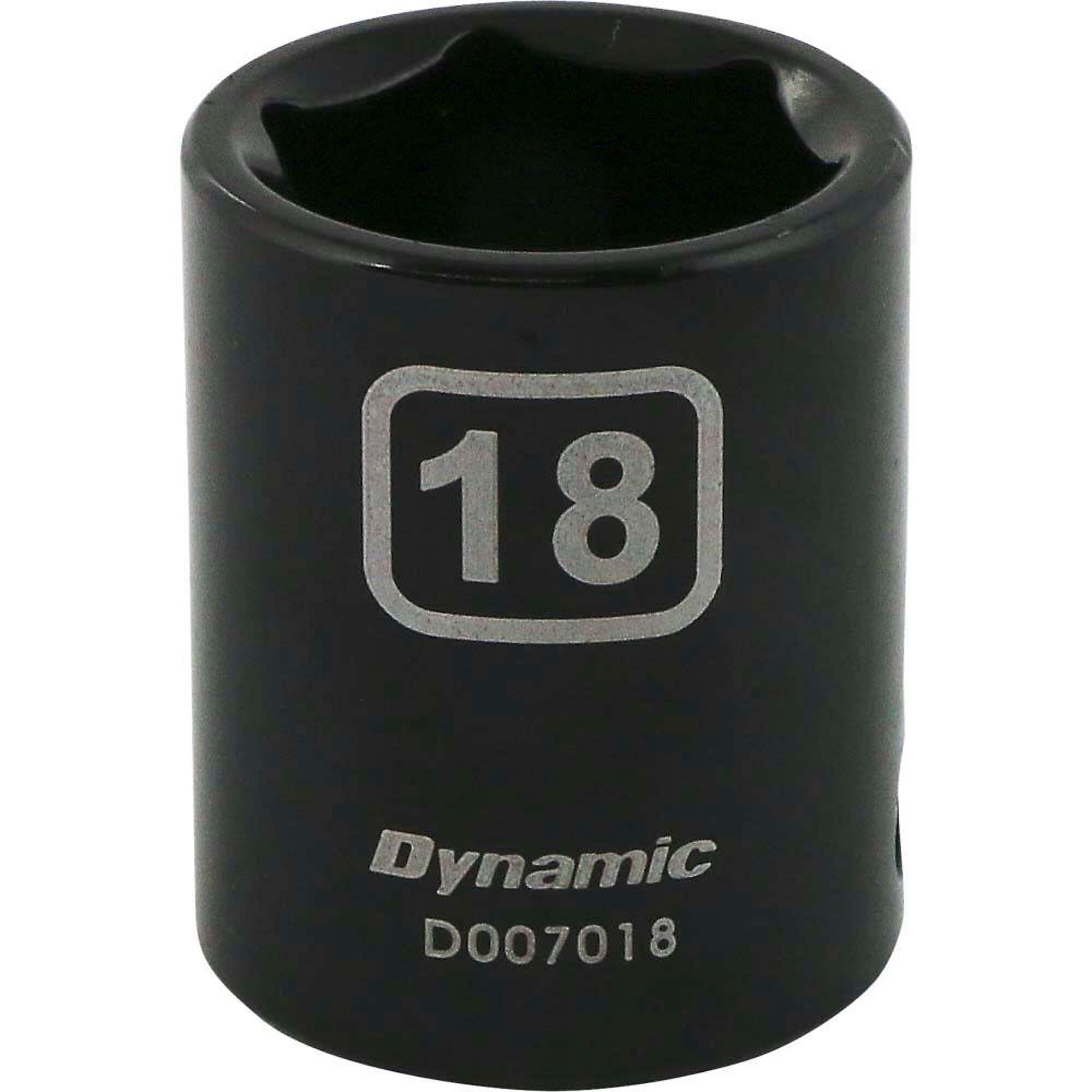 Dynamic Tools 3/8" Drive 6 Point Metric, 18mm Standard Length, Impact Socket